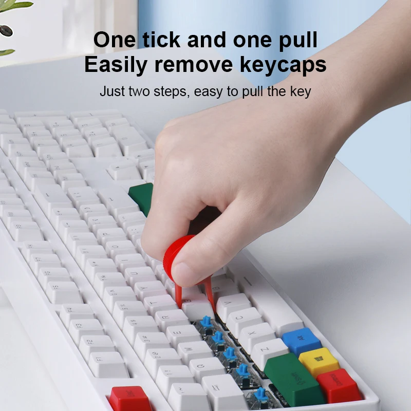 Hagibis-kit Extrator de Teclado Removedor de Keycap Ferramenta de Limpeza e Remoção Arredondado Universal para Teclado Mecânico Jogos Pcs - Imagem 2