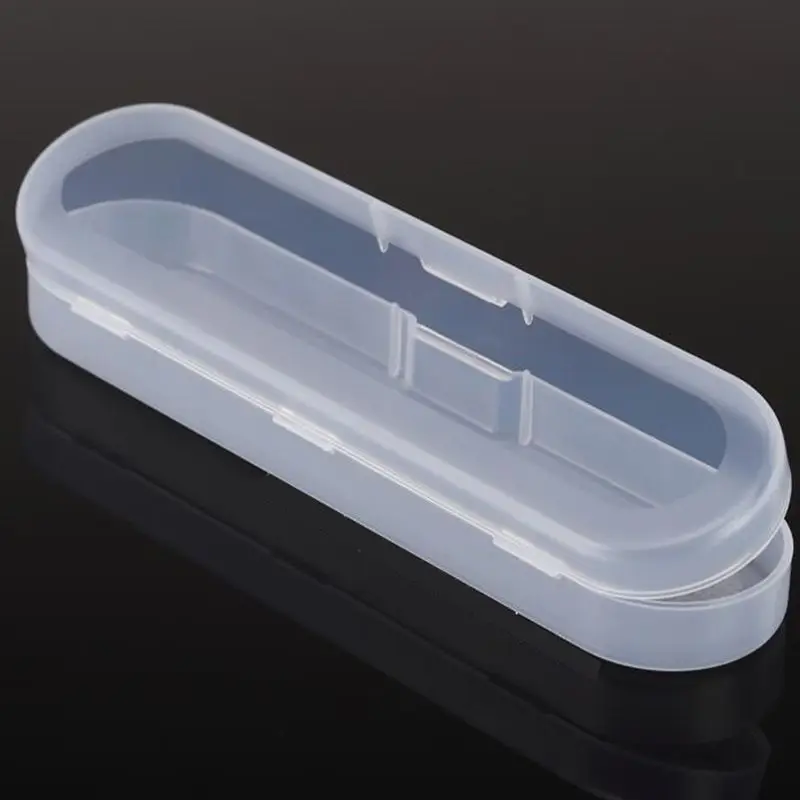 

Portable Transparent Clear Pencils Storage Box Hinged Lid Snap Closure Pen Case Makeup Organizer 17.8*4.4*2.3mm