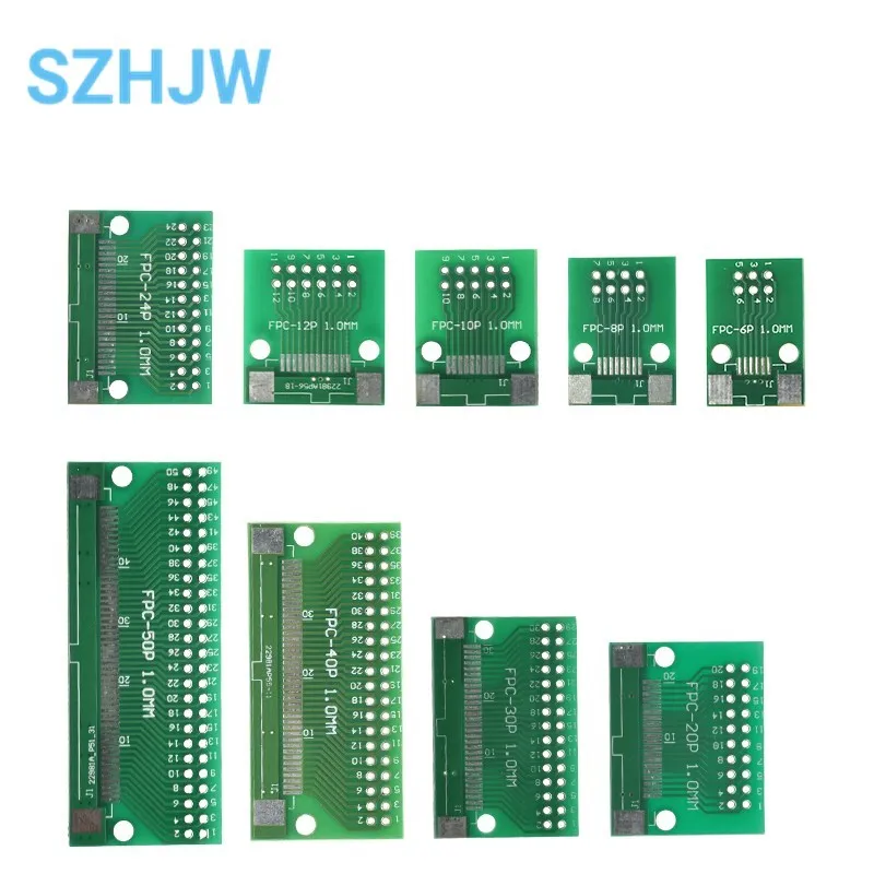 10 Pz Ffc/Fpc Piastra Adattatore Connettore Saldato 0.5Mm 6 / 8 / 10 / 12 / 20 / 24 / 30 / 40 / 50 P Pin
