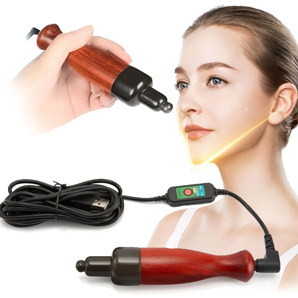 Electric Hot Stone Massager Facial Eye Trigger Point Massage Pen Gua