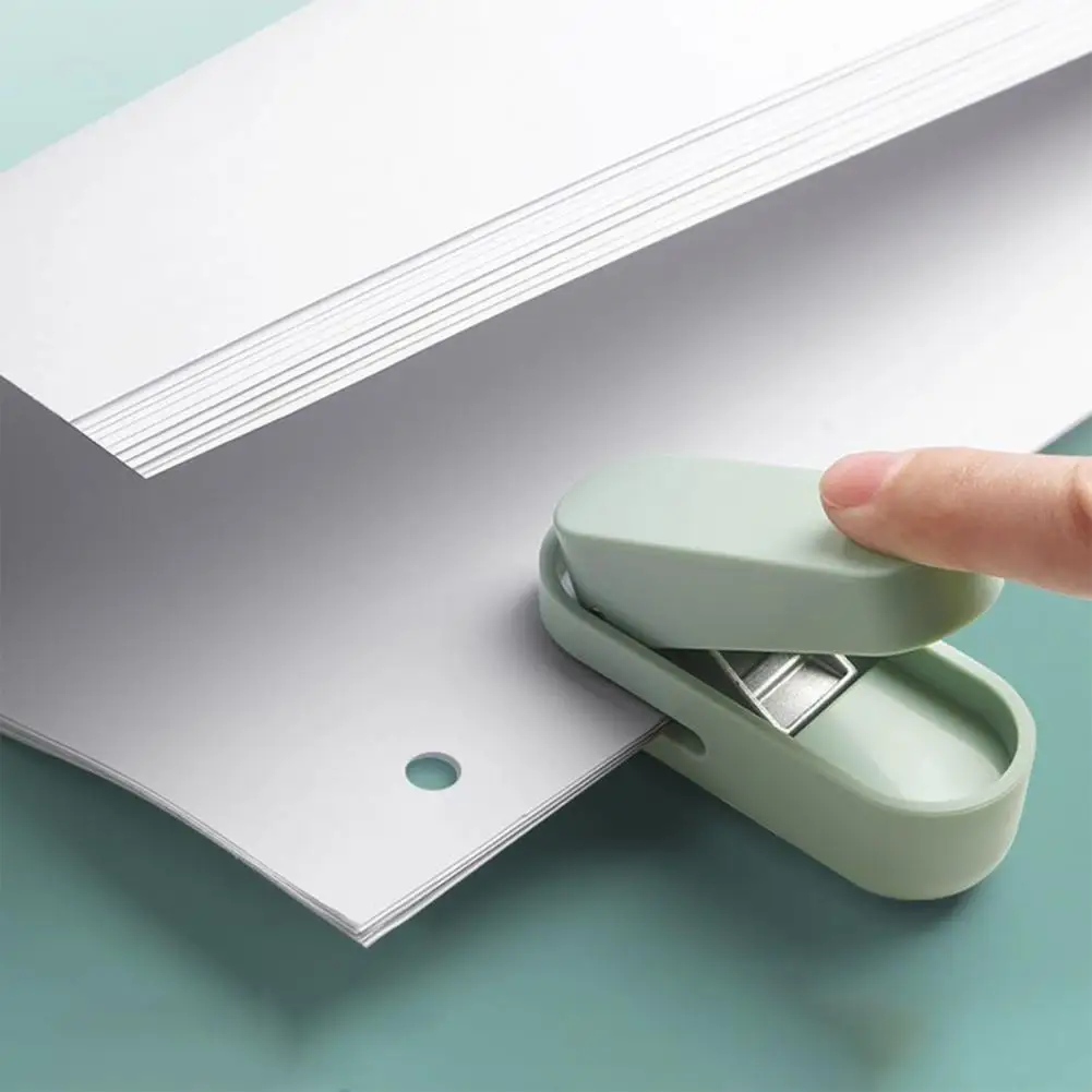 Mini Manual Hole Puncher Single-hole Punching Machine Portable Metal Paper Hole Puncher Set for Students Office School Supplies