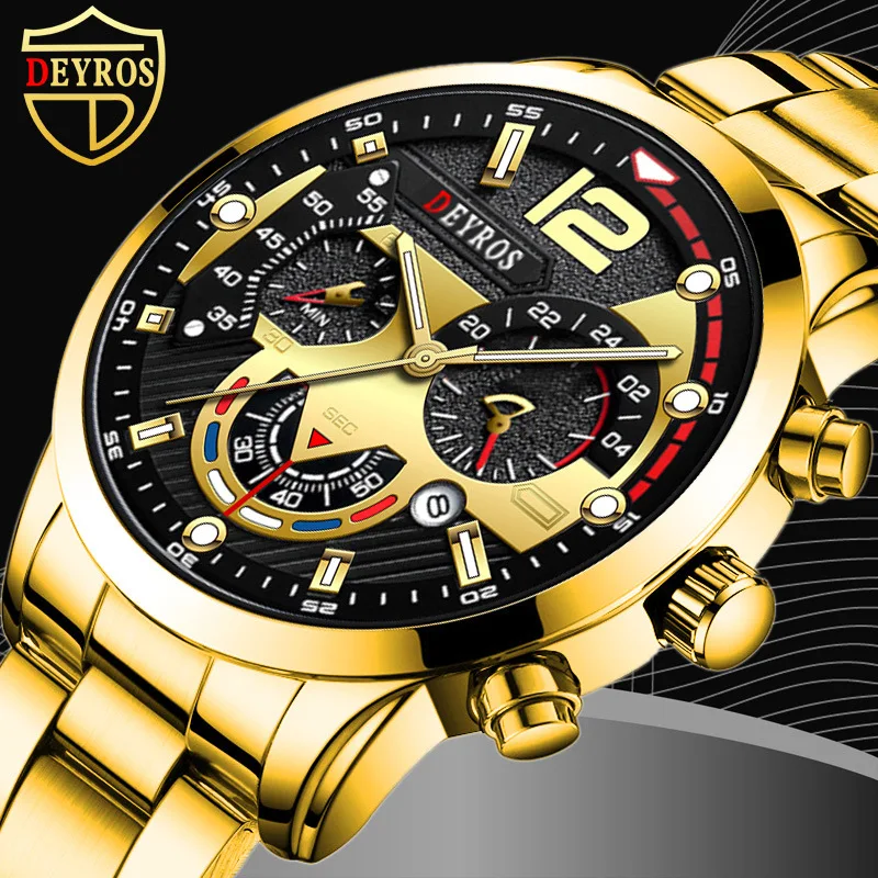 

2022 Calendar Men's Watch Six-pin Steel Strap Watch Quartz Watch Watch for Men Luminous Watch Relojes Para Hombre