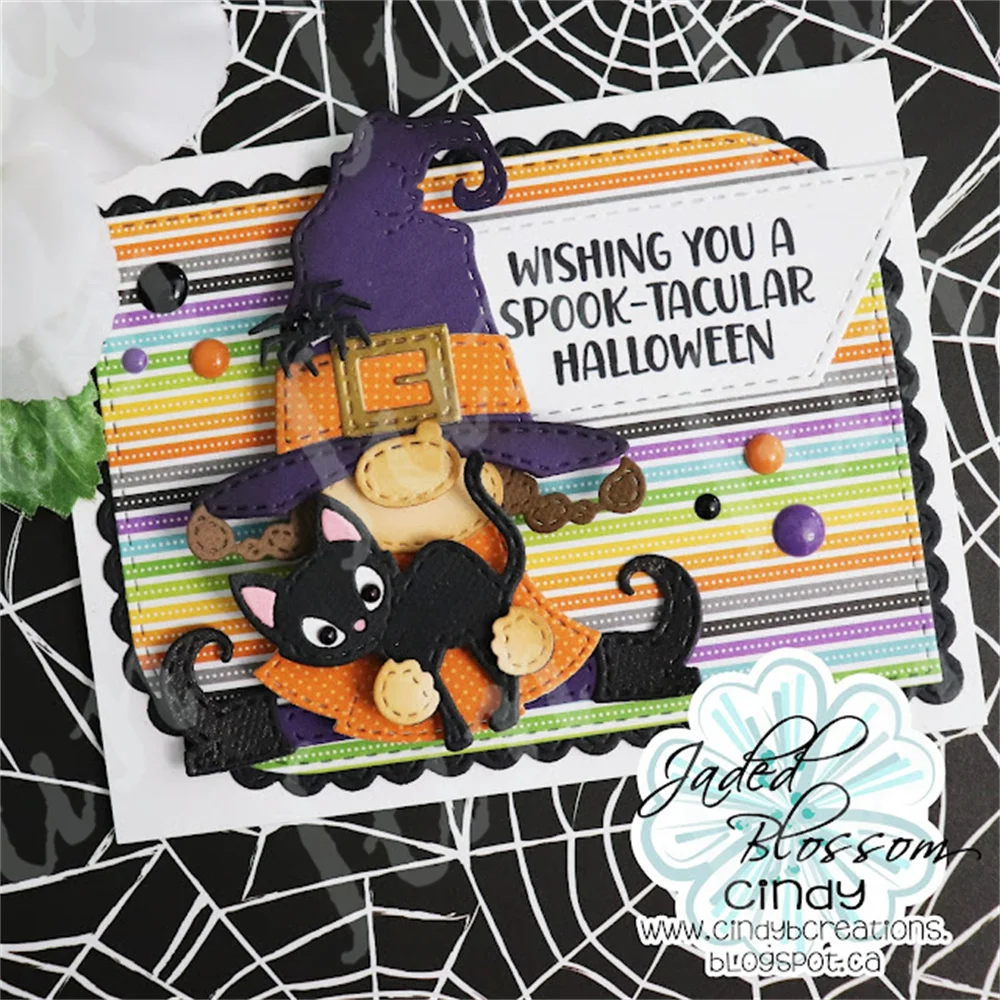 Halloween Add Ons Gnome Die Metal Cutting Dies Spooky Season Stamps and Stencils Scrapbook Decorations Craft Embossing Template images - 6