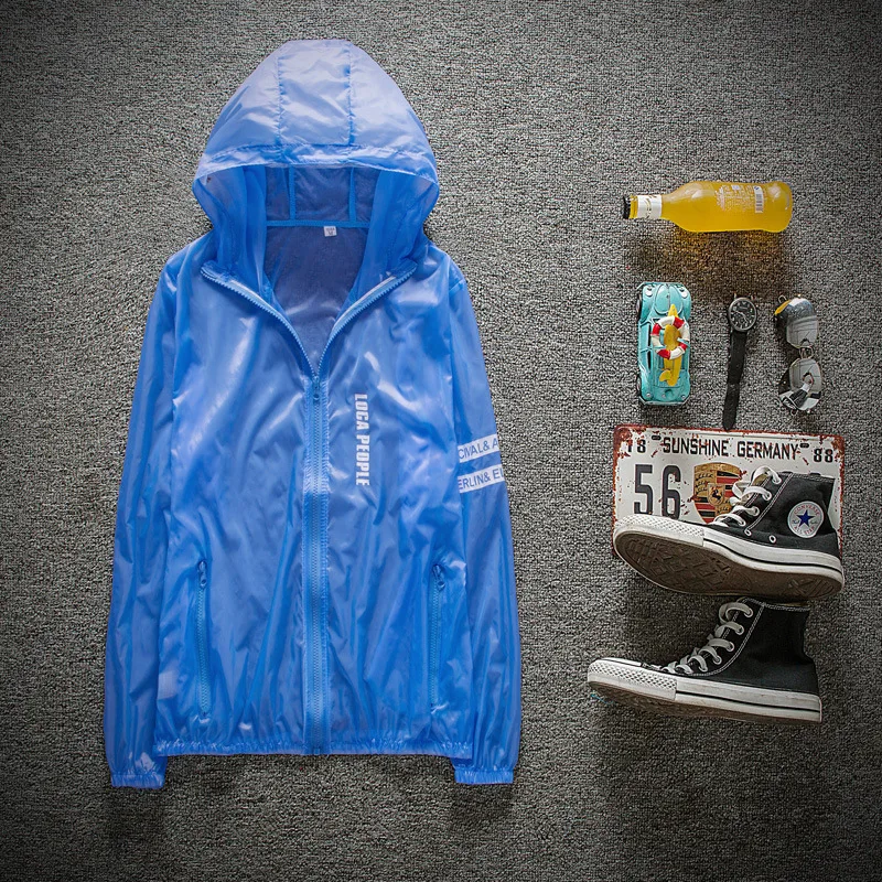Outdoor Jackets Cooling Jackets Solid Running Tops UV Sun Protect Clothing Transparent Long Sleeve Jackets Light Weight Summer Beach Wear Sunscreen