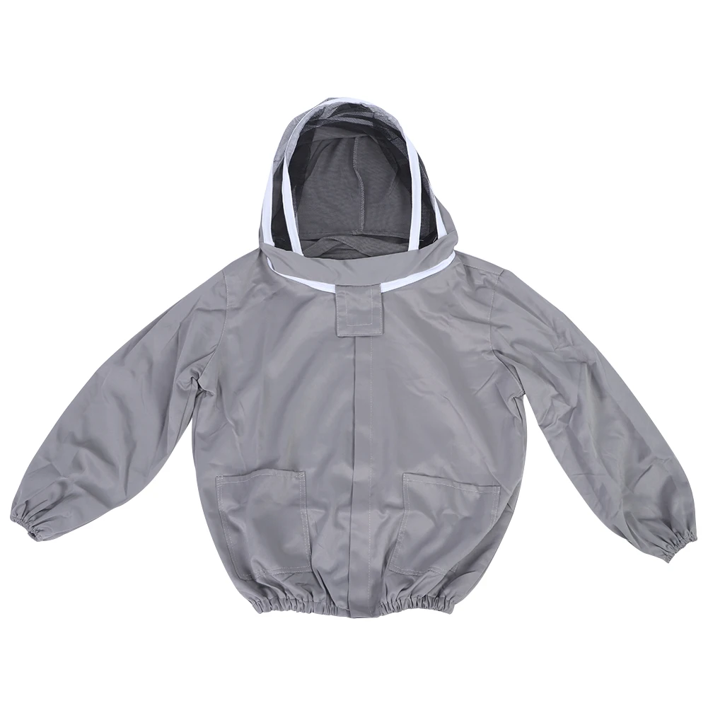 Beekeeping Protective Veil Jacket Polyester Cotton Breathable Comfortable Bee Suit Smock with Double Zippers Beekeeper Accessory