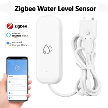 Smart Zigbee Water Leak Detector Tuya App Remote Alarm Sensor Home Security Flood Leakage Alert Compatible with Alexa Assistant 1
