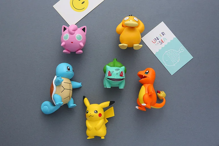 4pcs Pokemon Pikachu Charmander Fridge Magnet Anime Cute Funny Refrigerator  Colorful Kid Toy Office Whiteboard Gadget Home Decor - AliExpress