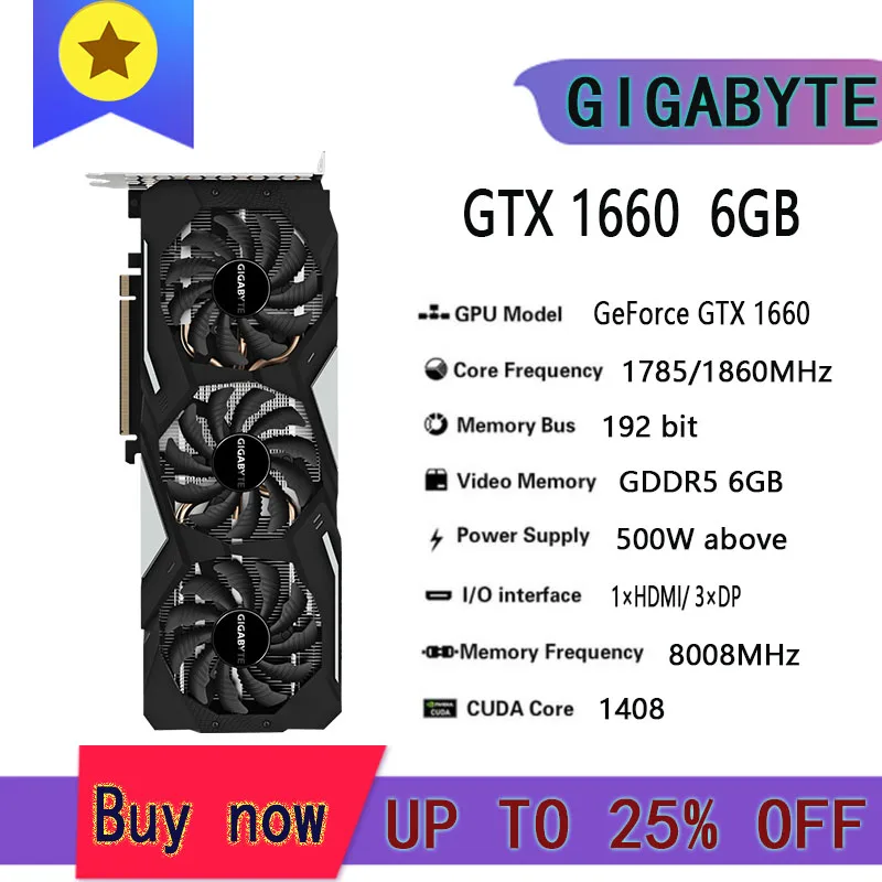 GIGABYTE Raphic Card GTX 1650 1660 1660TI 1660S SUPER 4GB 6GB Video Cards GPU GDDR5 GDDR6Desktop CPU Motherboard best graphics card for pc