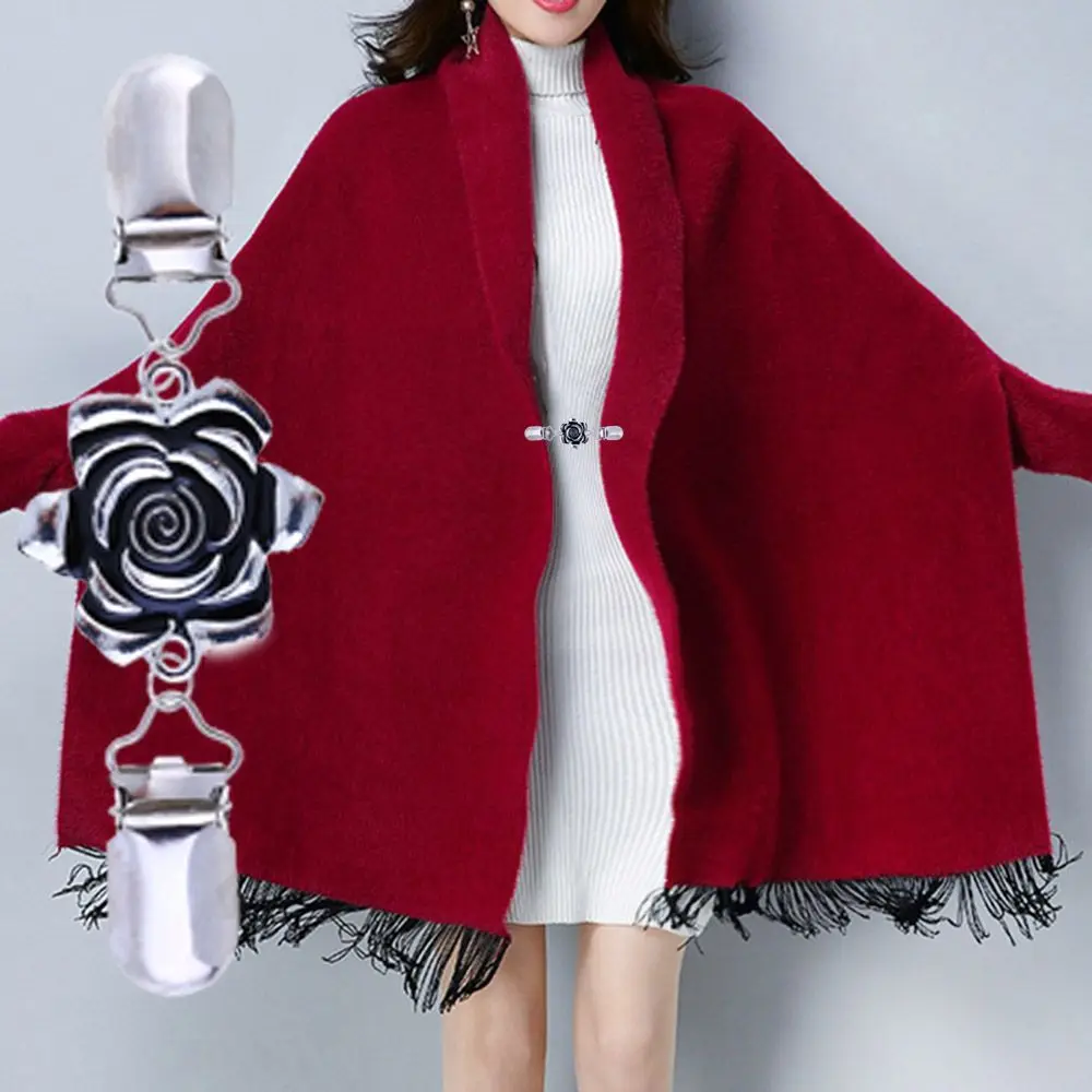 Rhinestone Clothing Metal Holder Sweater Shawl Clips Duck-mouth Plated Clasps Cardigan Collar Clip Butterfly Bow Brooches