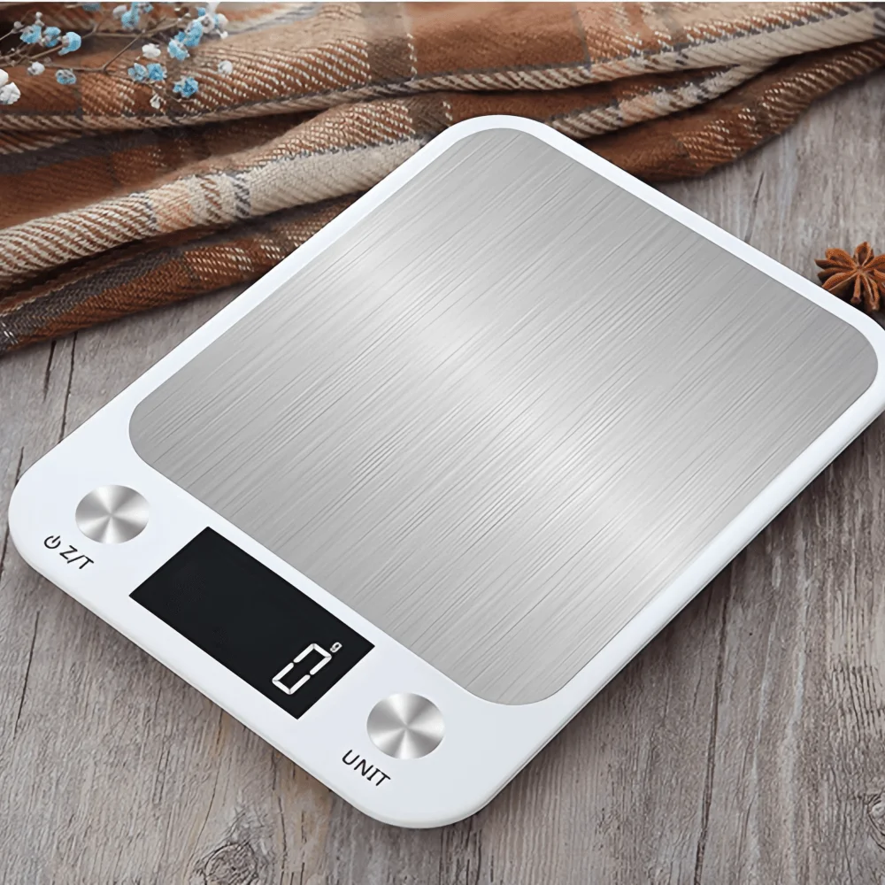 HD LCD 디지털 디스플레이 스테인리스 스틸 주방 체중계, 방진 및 방수, 자동 종료, 단위: g,oz,lb,tl, 정확도 1g