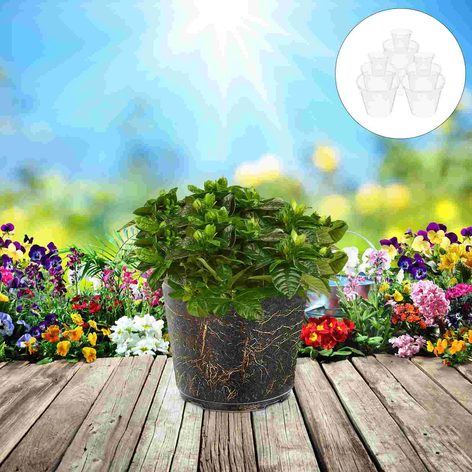 

9 Pcs Flower Pots Plastic Orchid Holes Clear Drainage Indoor Garden Small