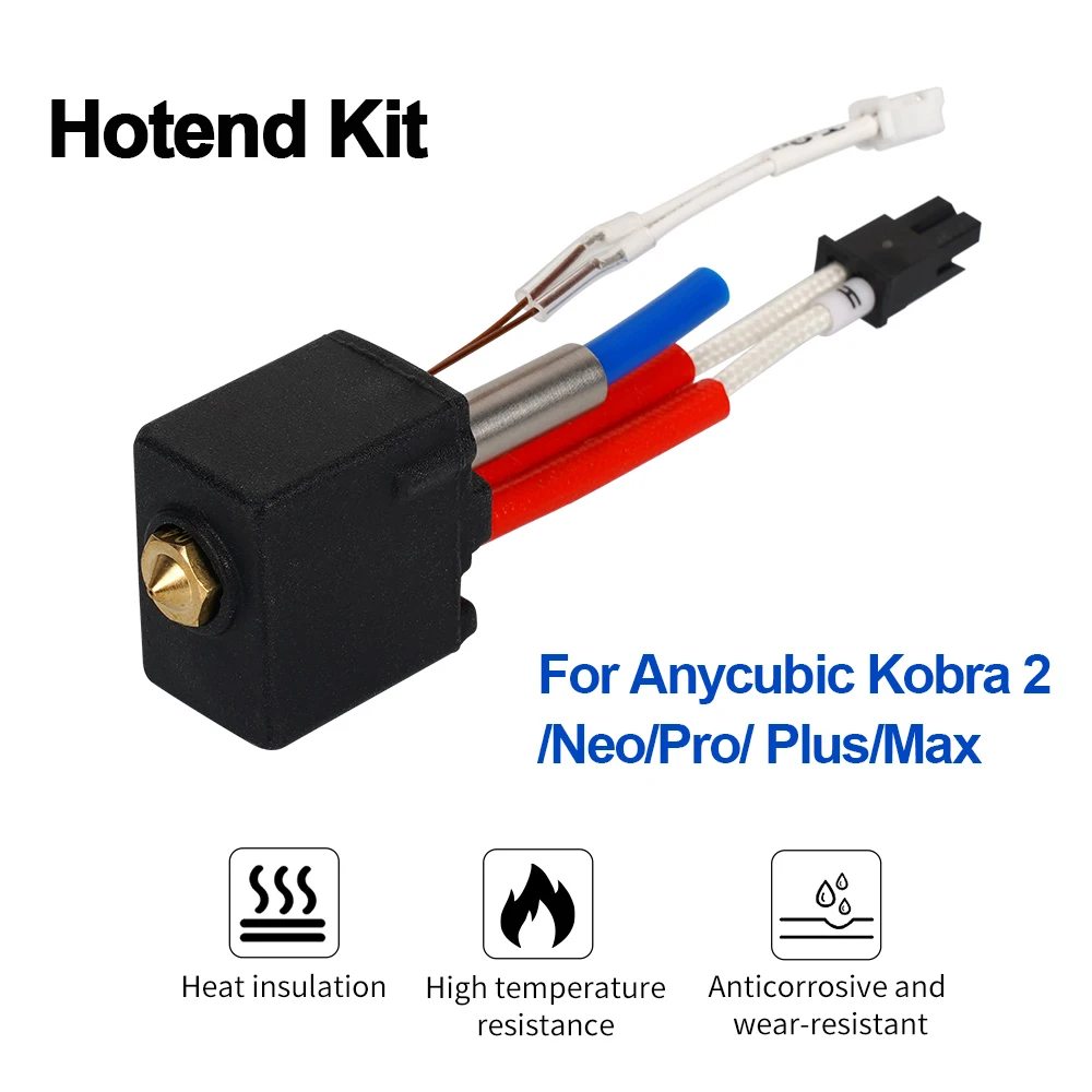 

1/2Sets 24V 60W Hotend Kit Thermistor For Anycubic Kobra 2/Kobra 2 Neo/Pro Plus Max 3D Printer Print Head Brass Volcano Nozzle