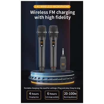 A48F-2.4G Wireless Microphone Universal Anti-Howling Stage Karaoke Charging Microphone Sound Card Live Microphone