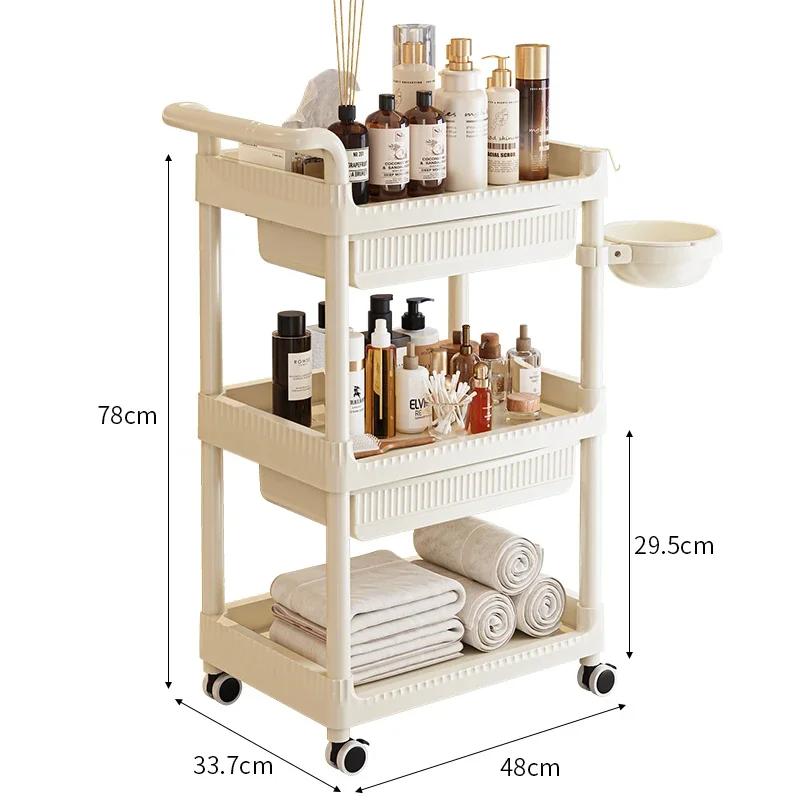 Barbershop Tool Trolley Medical Instrument Storage Cart Multi-layer Beauty Trolley Stable Hairdressing Cart
