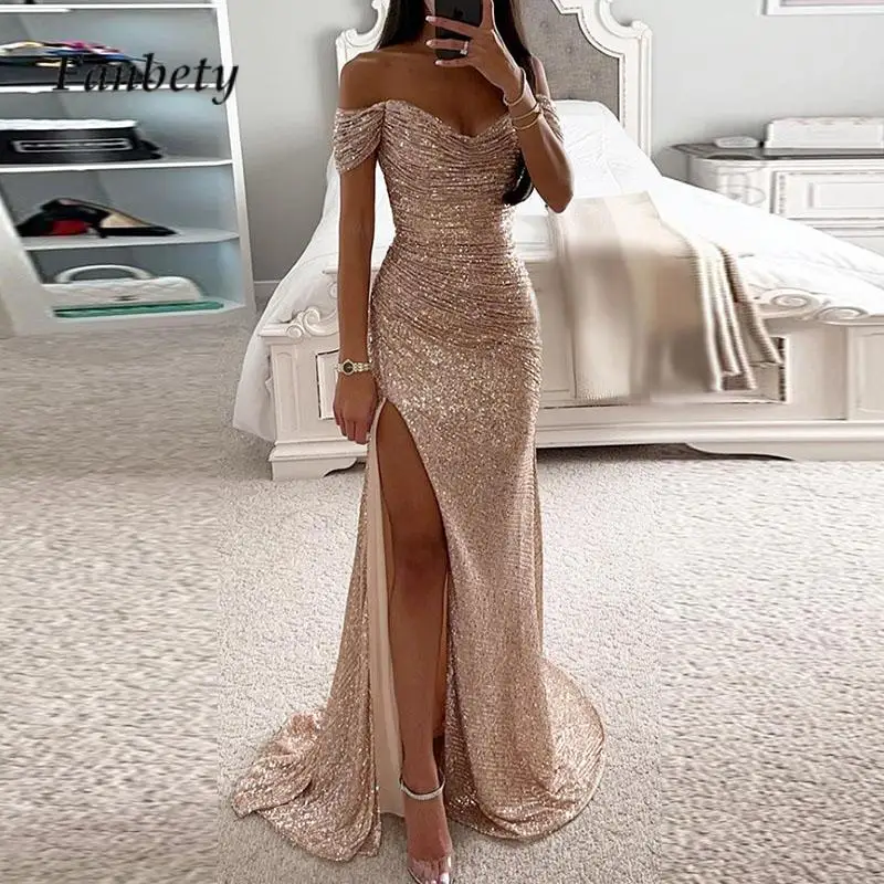 

Fashion Women V Neck Bodycon Fishtail Dress Sexy Shawl Pleated Party Club Dress Elegant Ladies Solid Color Shiny Split INS Dress