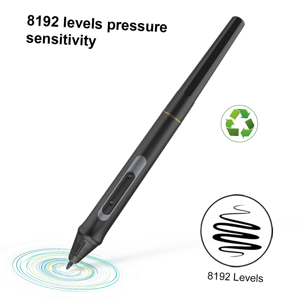 Rechargeable Stylus Pen With 8192 Pressure Levels For Bosto Tablet_voghion.com