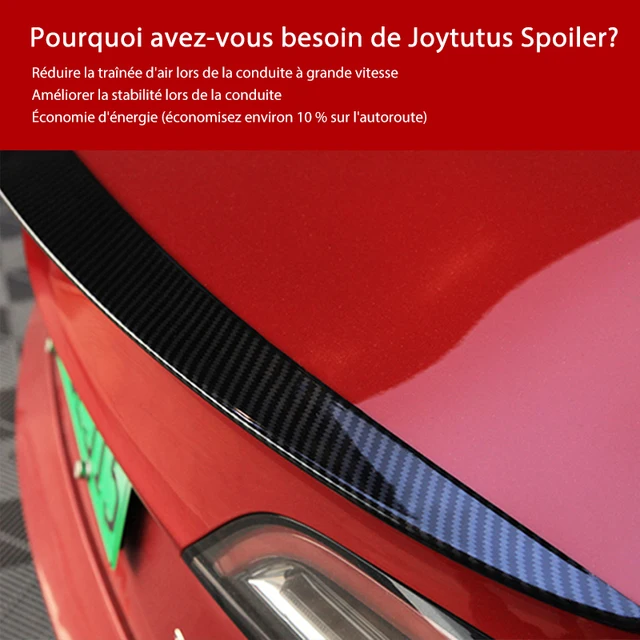 Aileron de coffre arrière pour Tesla Model 3 Y 2022 2017-2021 23 Spoiler de  coffre Lèvre Fibre de carbone Abs Wing Spoiler Accessoires de style de  voiture