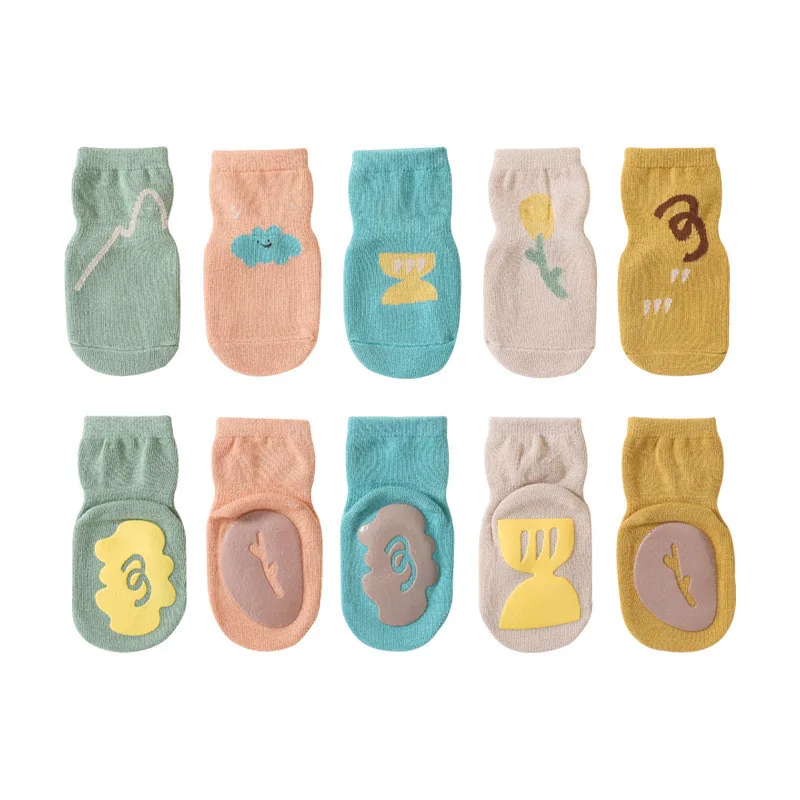 

2023 Baby Socks Children Floor Socks Combed Cotton Baby Non-Slip Toddler Socks Newborn Cartoon Cotton Socks Spring Summer