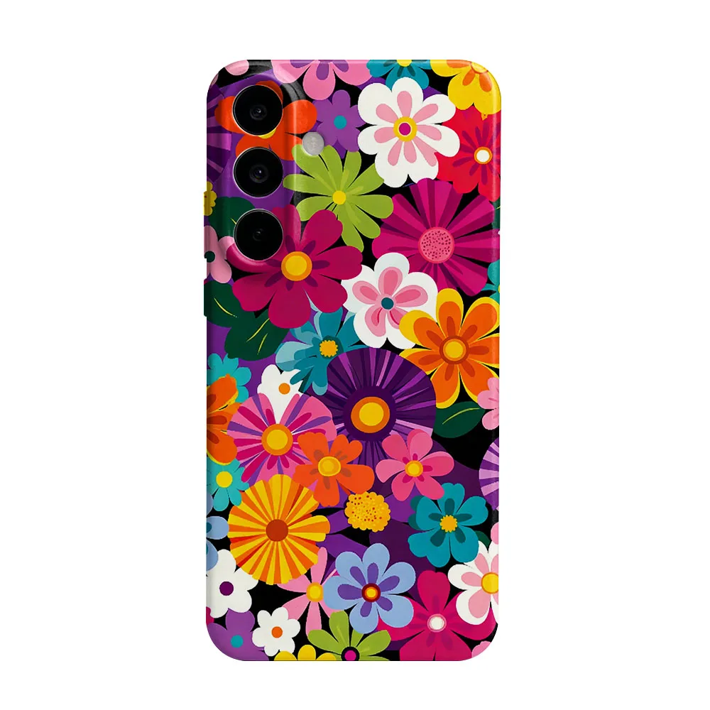 Colorful Vintage Flower Pattern Hard Shell Phone Case