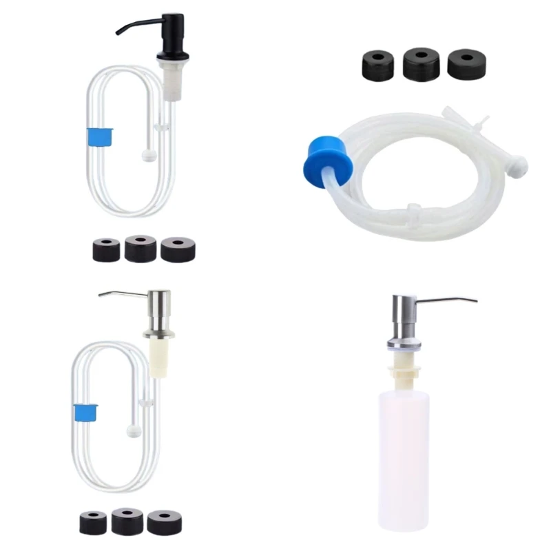 Practical Kitchen Sink Soap Dispenser Bottle Dish Soap Dispenser with Flexible Silicone Long Hose for Easy Use