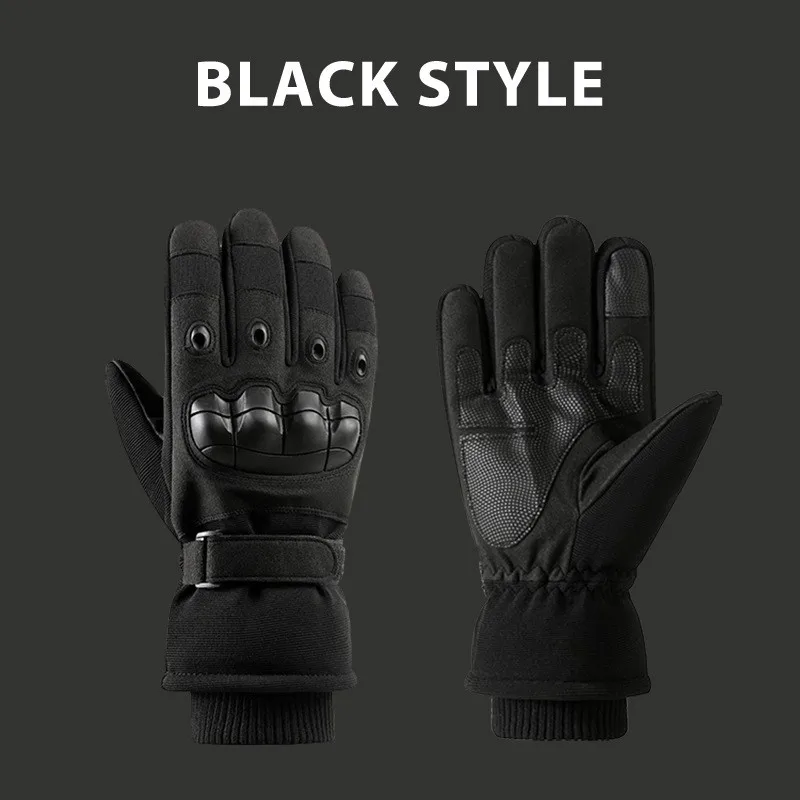 Tactical Gloves Ski Men Winter Velvet Thickened Warm Touch Screen Anti-Slip Full Finger Motorcycle Outdoor Snowboard Accessories 5