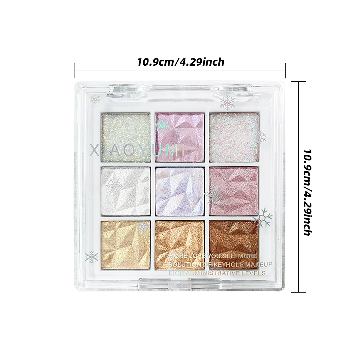 Schneeflocke 9-farben Lidschatten Palette Glitzer Und Perle Töne_voghion.com