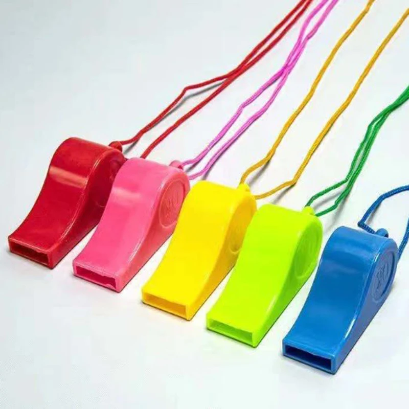 20PCS Mini Whistle With Rope Children Kids Sports Football Soccer Rugby Cheerleading Fans Cheer Whistles Birthday Party Gifts 2