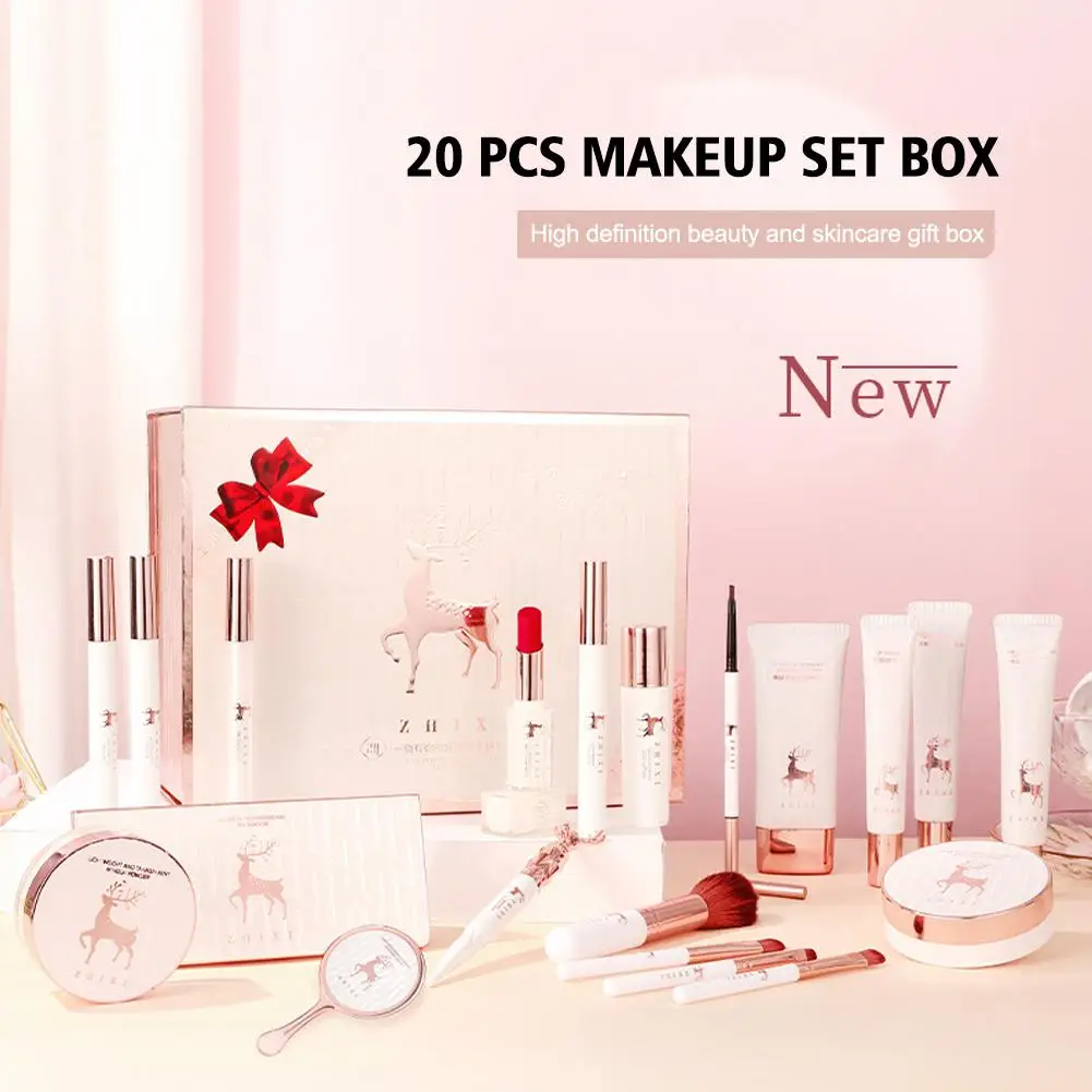 

20Pcs Full Makeup Set Gift Christmas Box Mystery Box Lipstick Eyeshadow Make Up Skincare Professional Product Cosmetic For Q9M4
