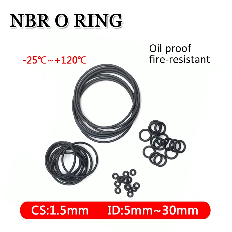 

Pressure and Oil Resistant Pneumatic O-ring Hydraulic Seal Ring Nitrile Nbr80 Degree OD 5mm ~ 30mm CS1.5mm