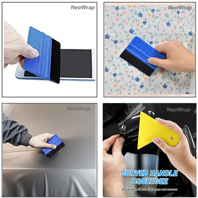 15Pcs Car Wrapping Vinyl Tool Kit with Car Wrap Felt Squeegee Plastic Vinyl Scraper Utility Knife Blades Window Film Tint Tools 6