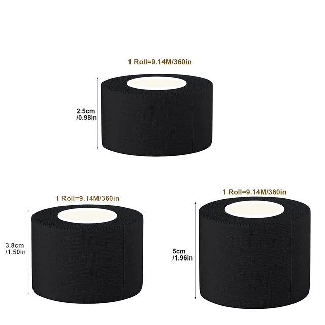 1 Roll Black Athletic Tape - No Residue Sports Tape for Wrestling & Gymnastics, Strong Hold & Easy Wrap, Stretch Support Tape 3