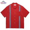 Summer 24SS Best Quality WACKO MARIA Mens Womens Striped Tape Colorblocked Cuban Neck Hawaiian Short Sleeve Shirt 1