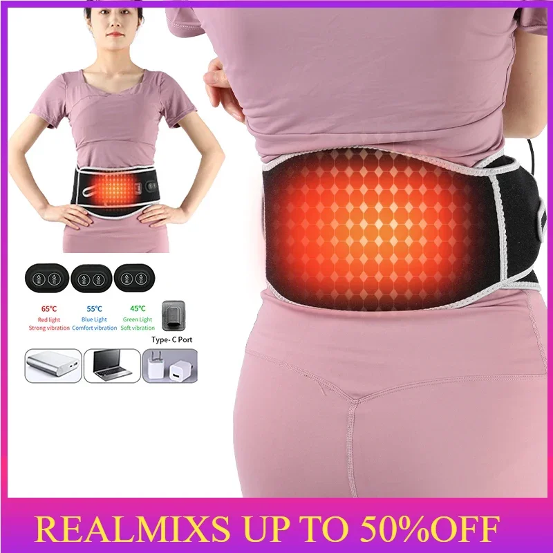 Heating Waist Support Belt pad electric Heated USB Therapy Lumbar