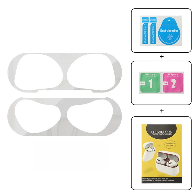 Dust-Proof Inside Protection Film For AirPods 3 2 1 Case Metal Dust Guard Anti-Scratch Stickers Earphone Case Film Protector 1