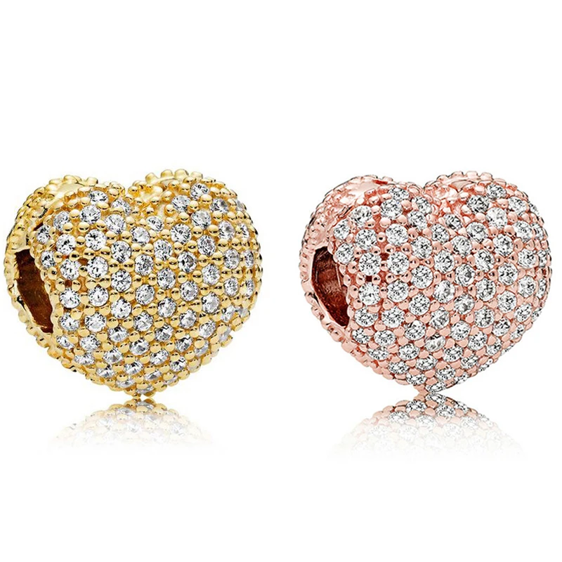 

Аутентичная искусственная Роза, открывающая мое сердце, зажим, Очаровательная подвеска для женского браслета Пандоры, браслет, подарок, DIY ювелирные изделия