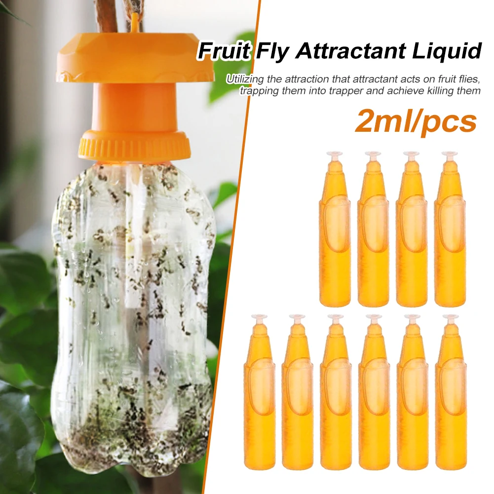 10Pcs Fruit Fly Attractant Liquid Fruit Fly Killer Drosophila Attractant Per Tomato Mango Pomelo Serre Vivai