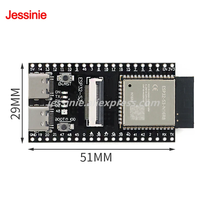 รูปสินค้า บอร์ดพัฒนา ESP32-S3 พร้อมกล้อง Wi-Fi 2.4GHz