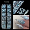 12Grids SS6-SS30 Mixed Nail Rhinestones Shiny Clear/Gold/Pink/Blue Diamond Flat-back Nail Gems Glass Stones Nails Decoration 4