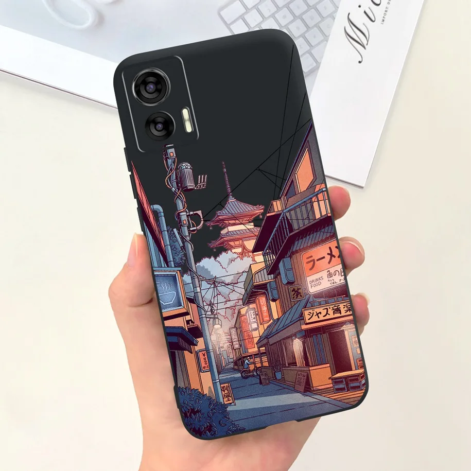 Cute Cartoon Cat Painted Bumper Soft Silicone Case