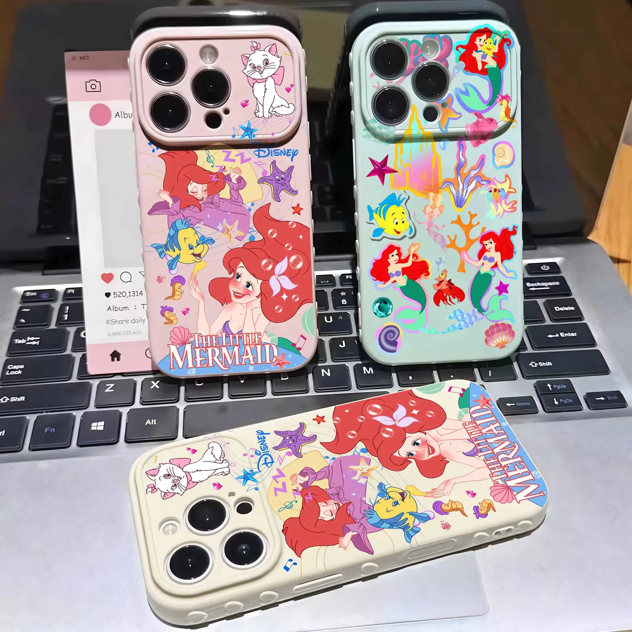 Pretty Little Mermaid Bubble Heart Soft Phone Case