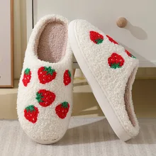 여성용 따뜻한 겨울 집 슬리퍼, 짧은 봉제 인형, 귀여운 푹신하고 부드러운 침실, 가정 숙녀 코튼 신발