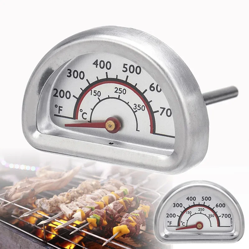 Thermometer For Charbroil Grill Semicircle Indoor Heat Indicator Camping BBQ Replacement Stainless Steel Grill New Hot