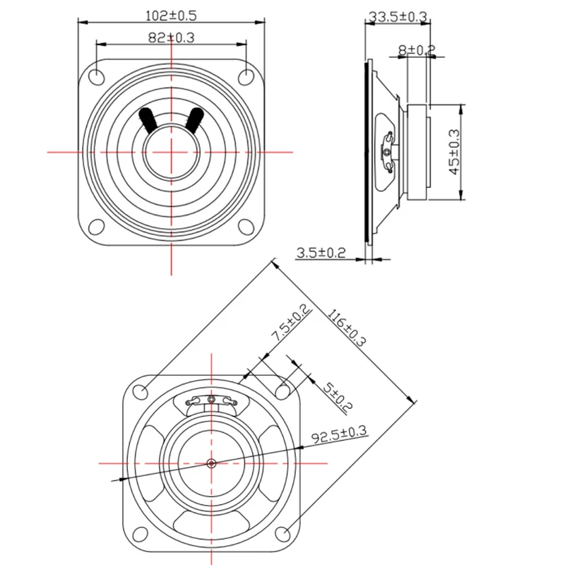 2pcs 4 Inch 102MM 8 Ohm 5W Full Range Speaker Unit Advertising Machine Toy Car Security Broadcast Voice Prompt Audio Loudspeaker