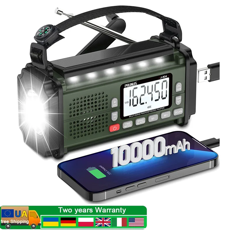 10000mAh Hand Crank Solar Emergency Radio