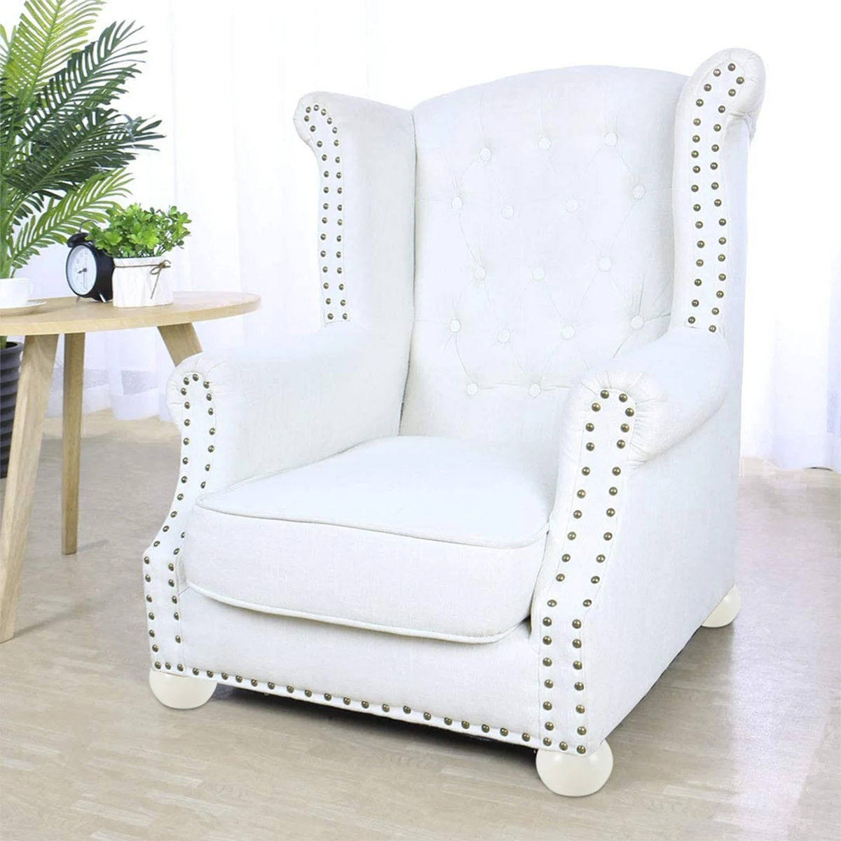 4Pcs Furniture Leg Solid Wood Round Shape Bun Feet 5cm Tall Replacement Sofa Legs for Couch Chair Coffee Table Cabinet Furniture