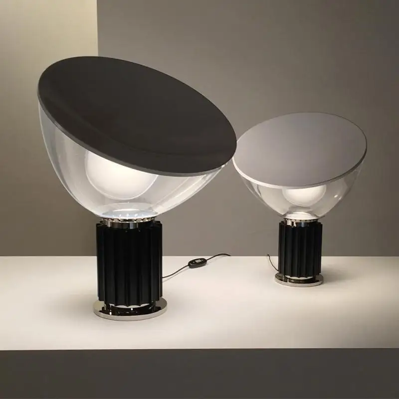 

Italy Designer Radar Table Lamps for Bedroom Bedside Lamp Modern Study Room Hotel Aluminum Glass Shade Bed Led Lamp deco maison