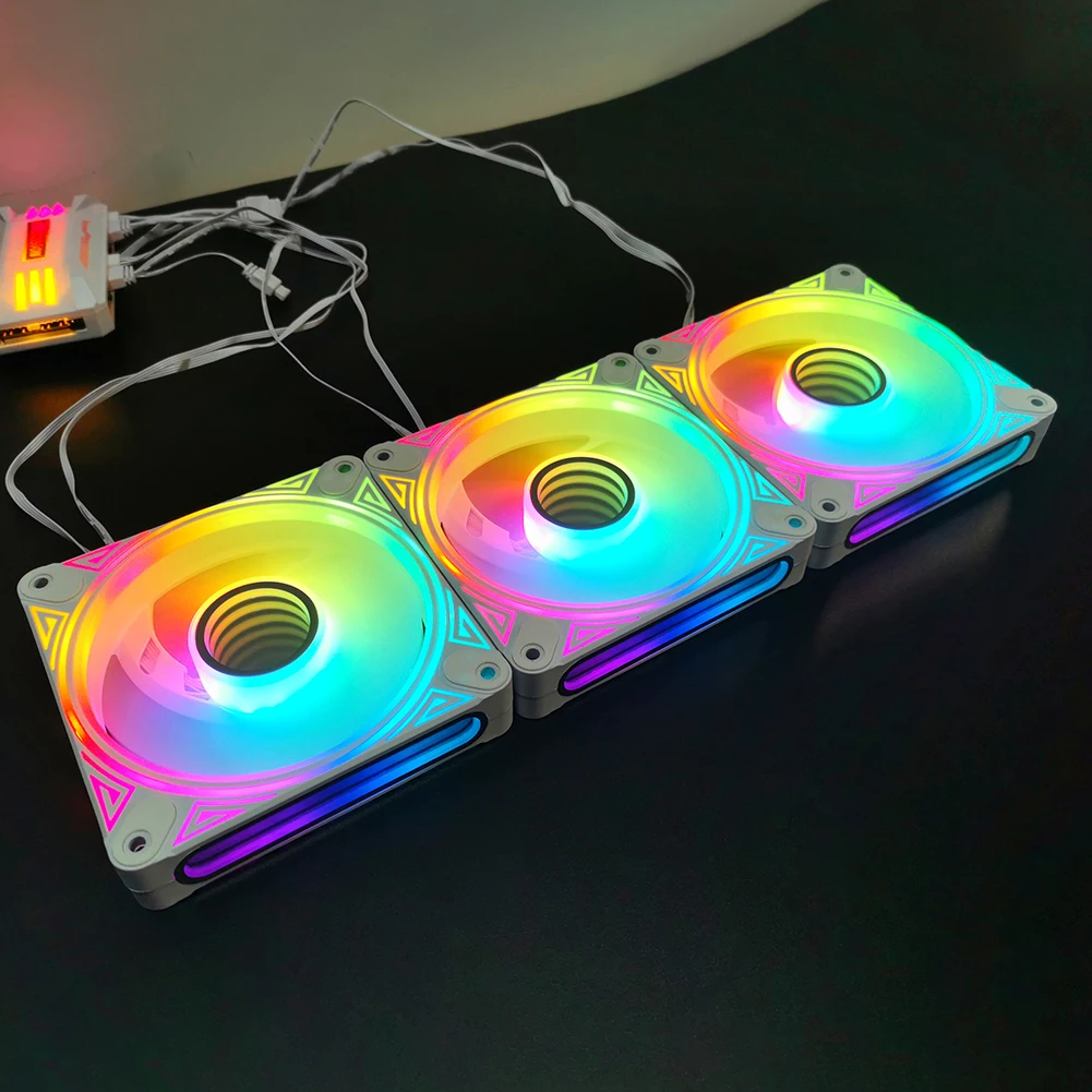 COOLMOON DM1 120mm PC Case Fans 5V 3PIN ARGB Aura Sync Luminous Computer Chassis Cooling Fan Smart Temperature Control