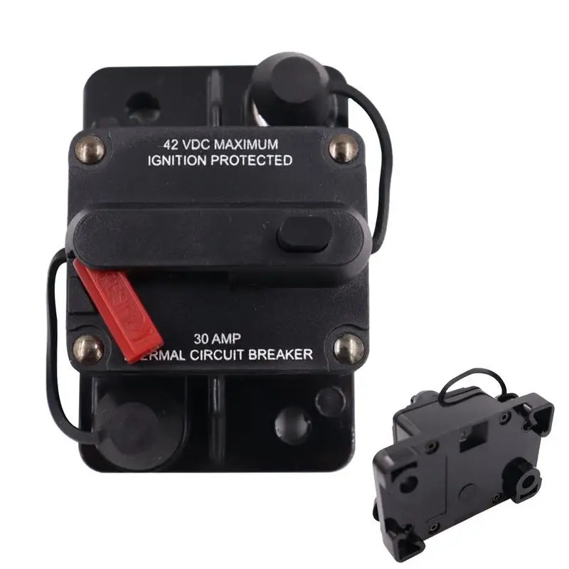 

DC Circuit Breaker Durable RV Yacht Circuit Breaker Car Audio Recovery Fuse Switch High Current Stereo Audio Built-in Fuse