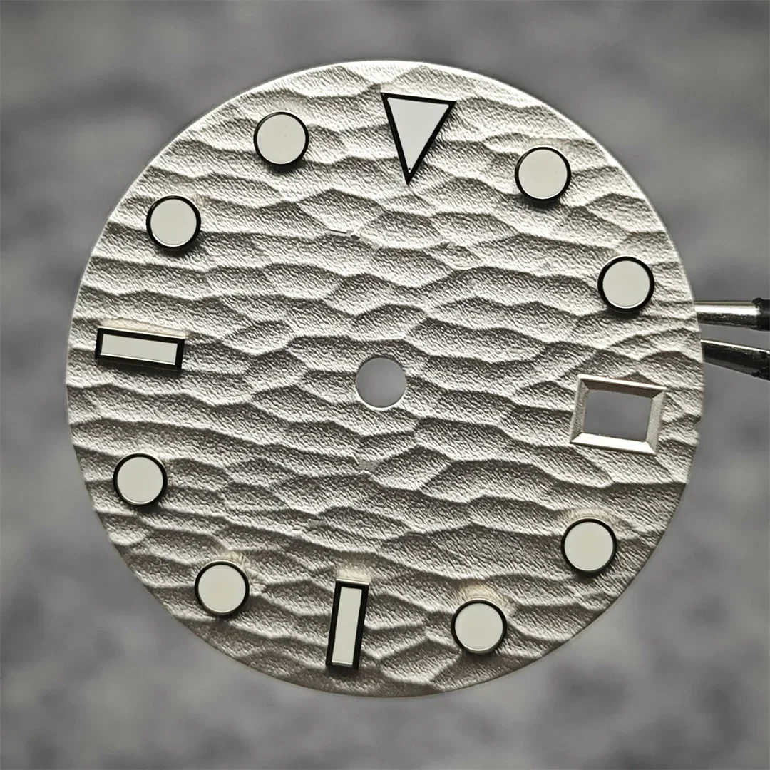 28.5mm Watch Dial Sea Wave Pattern Surface Green Luminous with Date Faces Watch Replace Accessories for NH35/36/4R/7S Movements watch face accessories watch dial accessories
