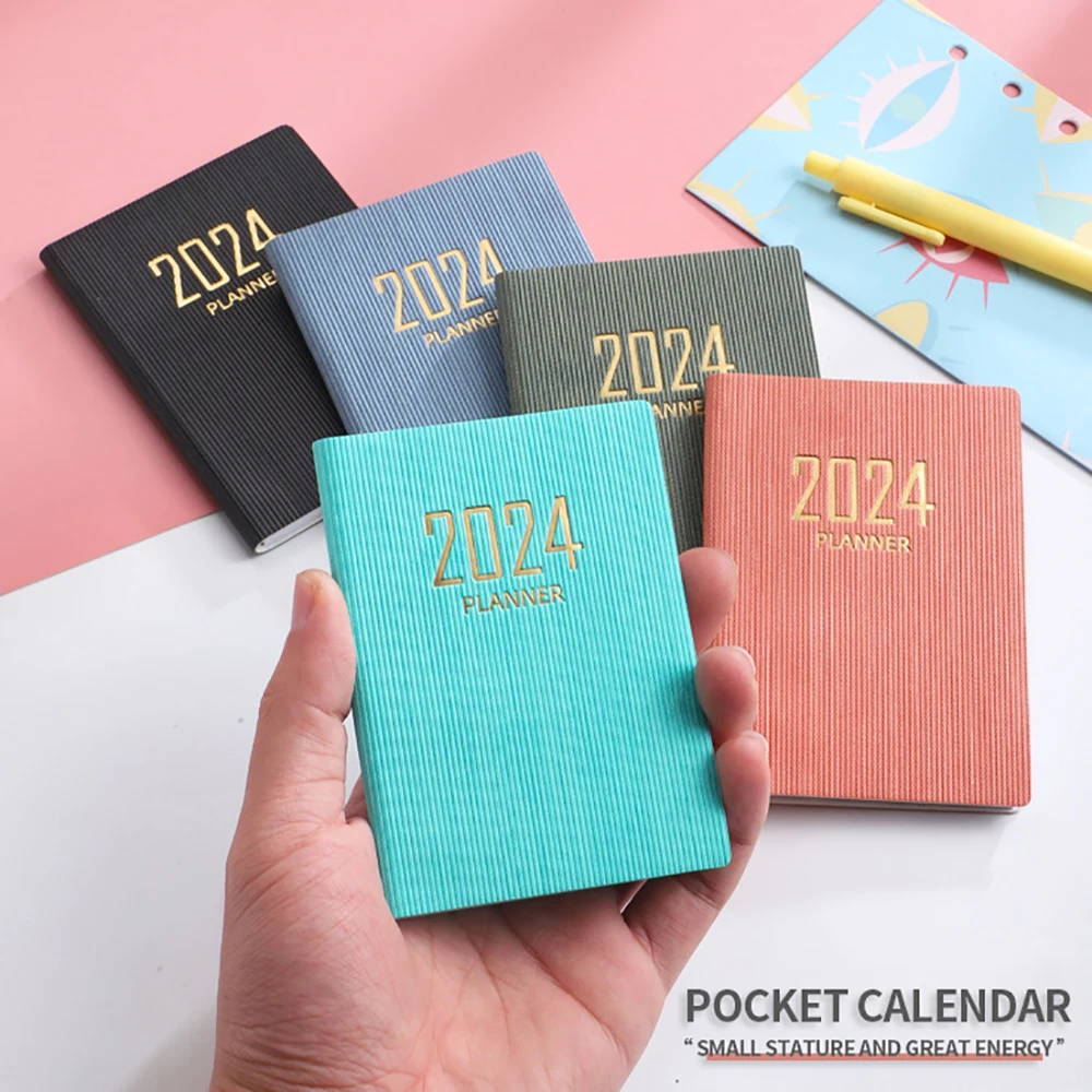 

2024 A7 Mini Pocket Notebook 365 Days Notepad Diary Notebook Day Week Month Planner Office School Stationery